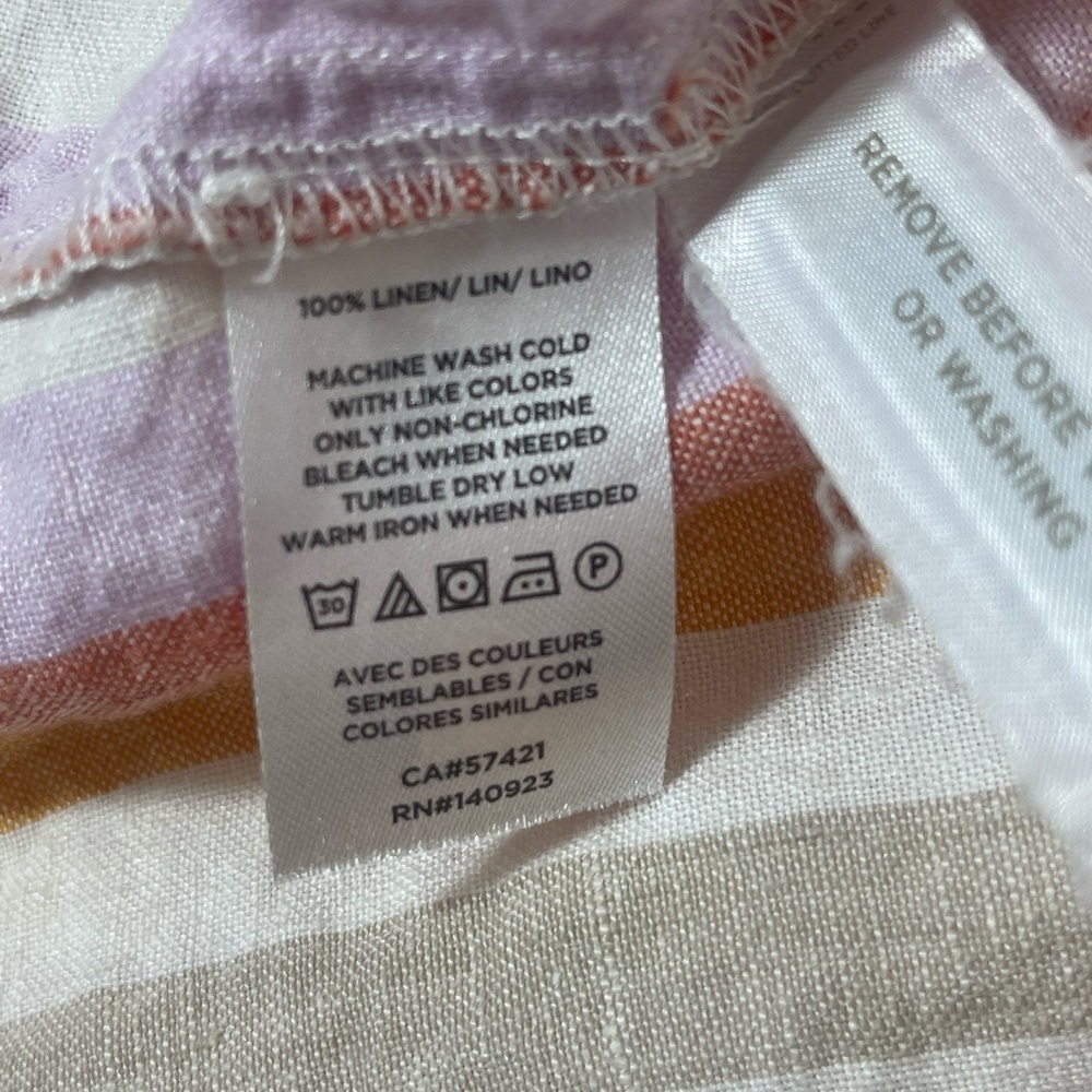 Lou & Grey for LOFT 100% Linen Pastel Striped Midi Dress Size L - Picture 6 of 9